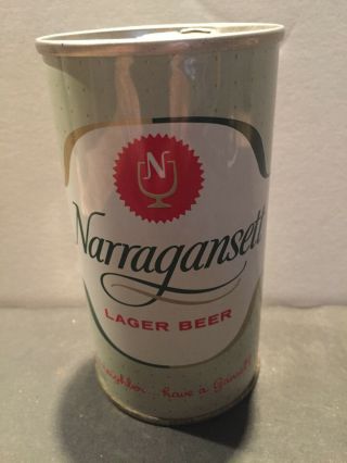 Narragansett B/o Zip Top Beer Can.  Cranston Ri.  " Split Label ".  Stunning