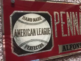 Reverse Glass American League Baseball Pennant Cigars Sign 2