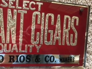 Reverse Glass American League Baseball Pennant Cigars Sign 3