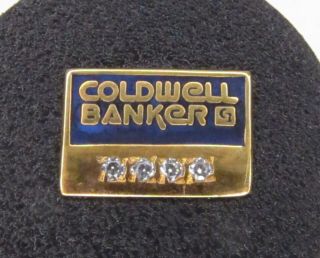 Vintage Coldwell Banker Real Estate 1/10 - 10k Lapel Pin & 4 Stones