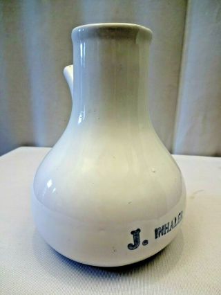 Antique English Advertising Pot J.  Inhaler Ceramic Porcelain Chemist Collectible