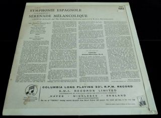 Lalo: Symphonie Espagnole - Leonid Kogan Columbia 33CX 1683 ED1 LP 4