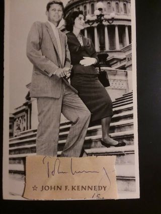 John F Kennedy autograph probably as Senator with photo for framing 2
