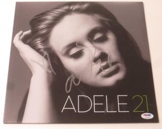 Adele Signed Album Vinyl 21 Authentic Autograph Psa/dna Loa