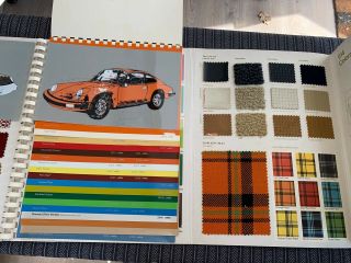 Porsche 911 1975 Dealership Color Chart Paint Samples Interior Etc.