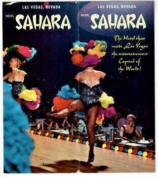 1950 ' s Sahara Las Vegas Hotel Casino travel brochure poster Vintage Gordon Scott 8