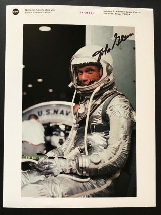 John Glenn Mercury - Atlas (ma - 6) Signed Official Red Letter Nasa Photo.  Kodak P