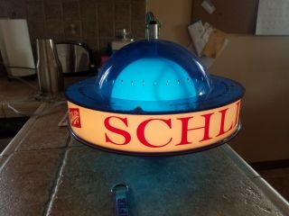 Brand.  1961 Schlitz Beer Ufo Blue Globe Lamp Hanging Light
