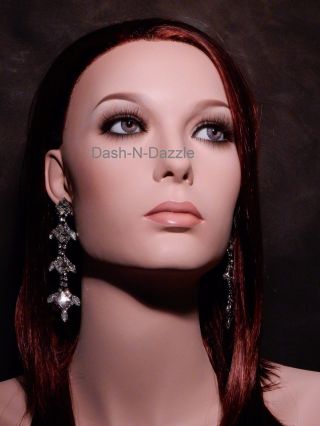 Female Mannequin Wig Bust Gray Hazel Glass Eyes