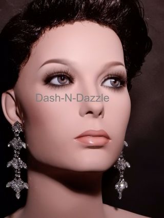 Female mannequin wig bust GRAY HAZEL GLASS EYES 6