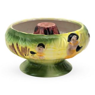 Volcano Bowl Ceramic Tiki Drink Bowl - 32 Oz - Outdoor Hawaiian Luau Drinkware