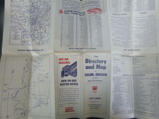 1968 Salem Oregon street map Chevron map gas Rural Routes road 4
