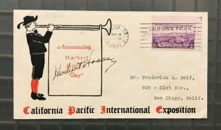 President Herbert Hoover Signed 1935 Stamped Postcard 3x6 Jsa Loa Autographed