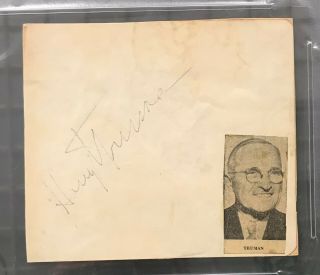 President Harry S.  Truman Signed Cut Autographed PSA/DNA Authentic AUTO 2