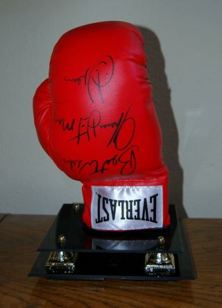 Tommy,  The Hitman,  Hearns Signed Boxing Glove With Plexiglas Display Case