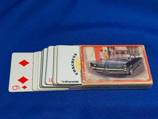 1964 Pontiac Grand Prix Car Dealership Promo Playing Cards Advertising Vtg