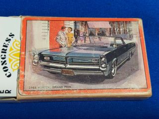 1964 Pontiac Grand Prix Car Dealership Promo Playing Cards Advertising VTG 2