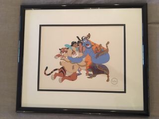 Aladdin Group Hug Limited Edition Framed Serigraph - Cel (walt Disney Co. ,  1993)