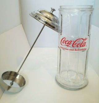 Vintage Coca Cola Glass Straw Dispenser/holder From Diner