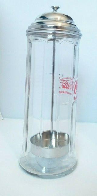 Vintage Coca Cola Glass Straw Dispenser/Holder From Diner 3