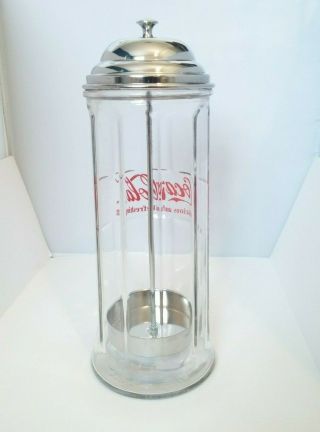 Vintage Coca Cola Glass Straw Dispenser/Holder From Diner 4