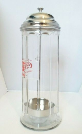 Vintage Coca Cola Glass Straw Dispenser/Holder From Diner 5