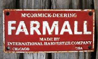 CAST IRON FARMALL INTERNATIONAL HARVESTER USA FARM AGRICULTURE SIGN PLAQUE 3