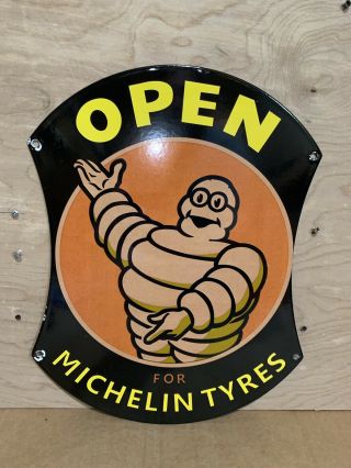 14” Michelin Die Cut Tyre Tires Service Porcelain Gasoline Oil Advertising Sign