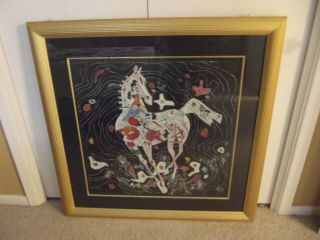 Artist Jiang Tiefeng " White Horse " From The 2 Piece " Little Horses Suite " Signed