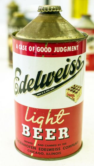 Edelweiss Light Beer Qt Cone Top Can W/ Cap - -