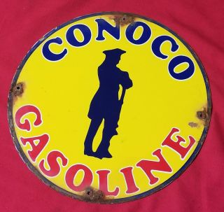 Conoco Gasoline Porcelain Sign