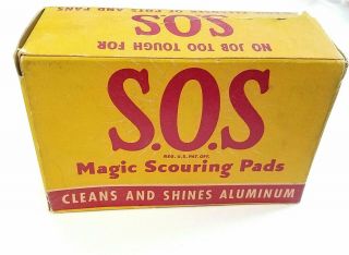 Vintage 1940 S.  O.  S Magic Scouring Pads With 3 Pads Sos