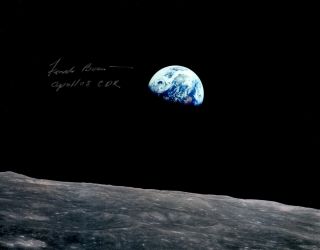Apollo 8 Commander Frank Borman Autographed Earthrise Photograph With