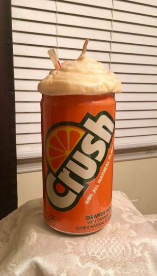 Rare Vintage Orange Crush Soda Pop Candle Slush In Can