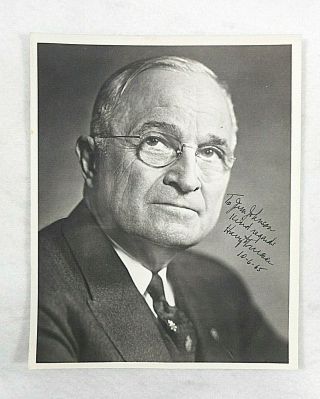 Official Wh Photo Of Pres.  Harry S Truman Autographed To His S S Agent,  Ca.  1950
