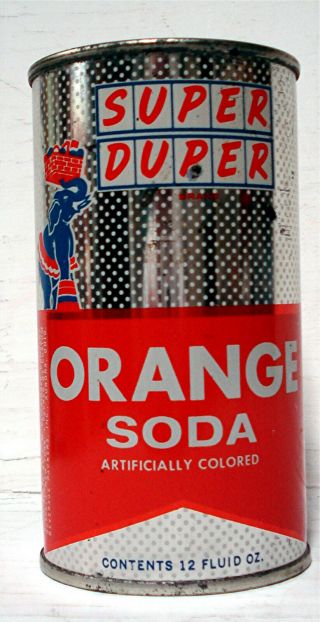 DUPER ORANGE SODA - 12 OZ.  FLAT TOP CAN - AURORA,  OH 2