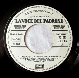 Deep Purple Soldier Of Fortune (excerpt) Italian 1975 Rarest Ever 7 " Promo Only