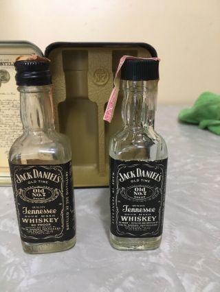 Jack Daniel’s Vintage Miniature Whiskey Bottles In Tin