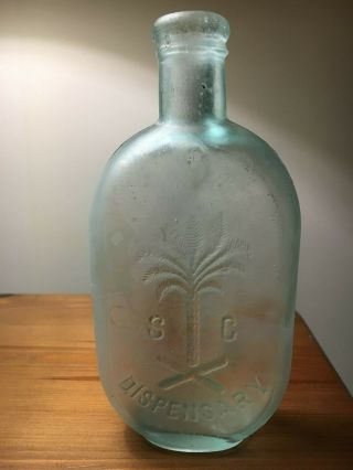 South Carolina Dispensary Bottle Half Pint Aqua