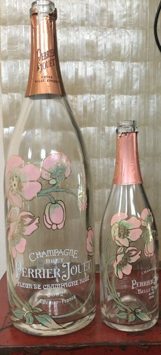 Rare Perrier Jouet Bell Epoque Rose Jeroboam 3 Liter Champagne Bottle Empty