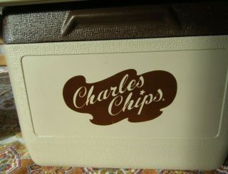 VINTAGE CHARLES CHIPS ADVERTISING GOTT COOLER 6 PACK LUNCH BOX NOT TIN 2