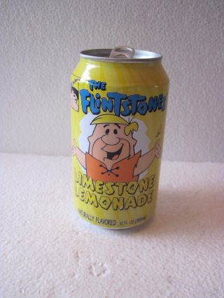 Vintage 1994 The Flintstones Limestone Lemonade Empty Soda Can Barney Rubble