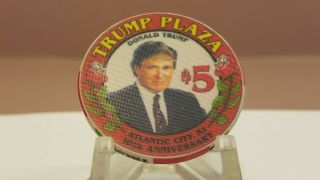 Trump Plaza Rare 5.  00 Atlantic City Nj Chip.  Chip Convention Find