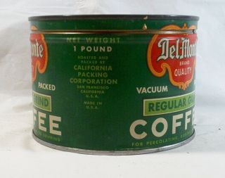 Vintage Del Monte Advertising Key Wind Coffee Tin Can General Store Display 2