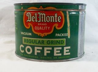 Vintage Del Monte Advertising Key Wind Coffee Tin Can General Store Display 3