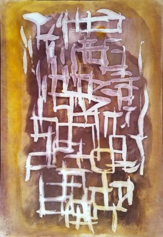 Raul Milian (1914 - 1984),  Mixed Media On Paper,  1958.  Cuban Art Painting.