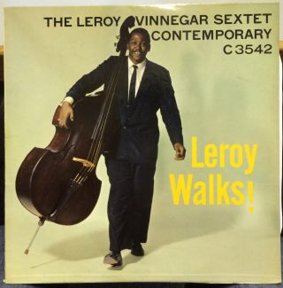 Leroy Vinnegar Sextet Leroy Walks Lp Vg,  C 3542 Mono 1958 Usa Contemporary Orig