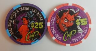 Hard Rock Hotel Las Vegas Le Coop Artist Low Brow Set $5 & $25 Casino Chip