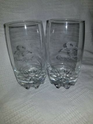 Crown Royal Set Of 2 Tall Whiskey Glass With Footed Bottom 5.  5 "