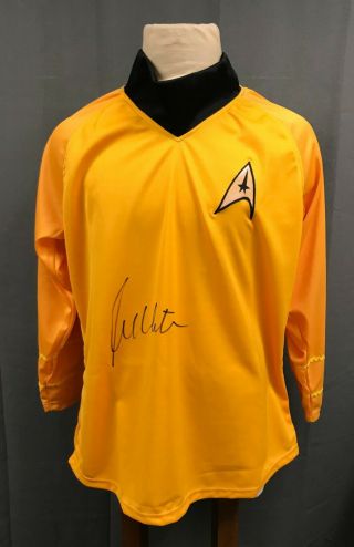 William Shatner Signed Star Trek Captain Kirk T - Shirt Sz Xl Jsa Witnessed